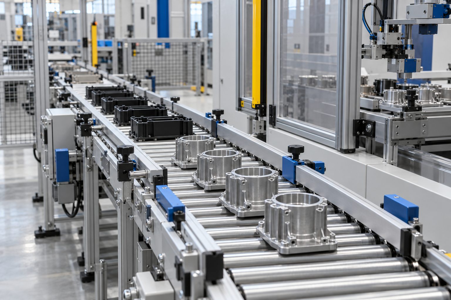 Illustrative conveyor line in a manufacturing setting