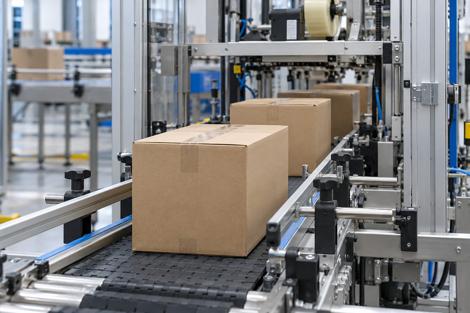 Illustrative conveyor application for packaging machinery